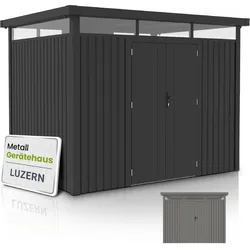 Juskys Gerätehaus Luzern 6,8 m2 - Metall Geräteschuppen - wetterfest & abschließbar - Anthrazit