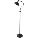 QJUZO Vintage LED Stehlampe Dimmbar mit Fernbedienung Industrial Design Stehleuchte Metal Schwarz Leselampe e27 9W für Wohnzimmer, Schlafzimmer, Büro