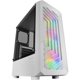 Mars Gaming MC-Tor Weiß, ATX Gaming Semitower Gehäuse, Full Side Window, Front Mesh Design, 3X FRGB 120mm Frontlüfter, Dual Chamber Design