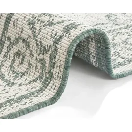 HANSE HOME NORTHRUGS In- Outdoor Teppich Cebu 120x170cm - Wendeteppich Wetterfest Orientalisches Vintage Design Läufer für Balkon Terrasse Garten Wintergarten Wohnzimmerteppich Wasserfest in Grün Creme