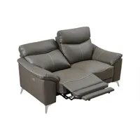 Relaxsofa elektrisch 2-Sitzer - Leder - Taupe - metronomya