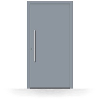 Haustür Silbergrau RAL 7001, Aluminium, Schüco, 700 x 1700 mm, DIN links nach innen öffnend, Modell Berlin, individuell konfigurierbar