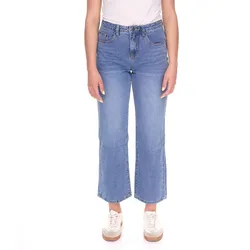 DELMAO Damen Flared-Jeans im 5-Pocket-Style Baumwoll-Hose 53374454 Hell-Blau - 36