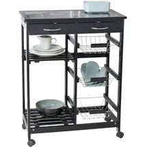 Wenko Servierwagen Bon Appetit schwarz 67,0 x 35,0 x 86,5 cm