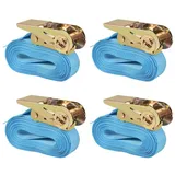 vidaXL Spanngurte 4 Stk. 0,8 Tonnen 6 m x 25 mm Blau