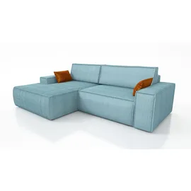 mebloland Ecksofa TOR mit Schlaffunktion. Farbe: Lagoon. - Blau