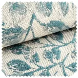 novely® Stoff exquisit FLORENZ Polsterstoff im Leinen-Look - Blumenmuster, Schwer Entzündbar, Robust, Abriebfest, Meterware, 1lfm blau