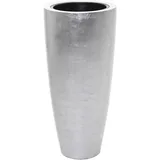 Vivanno Pflanzkübel Pflanzgefäß Blumenkübel Fiberglas City Silber Hochglanz - 80x37