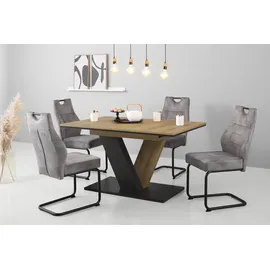 Hela Esszimmerstuhl HELA "Linda S Schwingstuhl BESTSELLER", grau (hellgrau, grau), B:47cm H:99cm T:61cm, Metall, Polyester, Stoff, Stühle, Esszimmerstuhl, mit Taschenfederkern Sitz, mit 140KG belastbar, Freischwinger