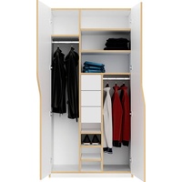 Müller SMALL LIVING Kleiderschrank »PLANE Ausstattung Nr. 2«, Inklusive 3 innenliegenden Schubladen und 2 Kleiderstangen, weiß