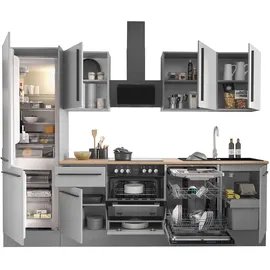 BASIC by Balculina Winkelküche Denver L-Form 280 cm Grau/Silber