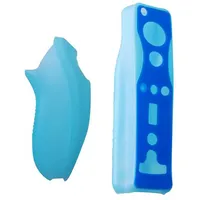 OSTENT Weiche Silikonhülle für Nintendo Wii Remote Nunchuk Controller - Farben Blau