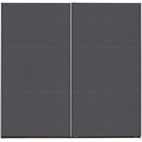 Rauch Schwebetürenschrank grau-metallic, - 4 Fachböden, - 218 cm