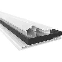 HEXIM PVC Rollladenkastendeckel Komplettset, Rollladenkastendeckel, Aufnahmeprofil & Rollladentraverse, Länge: 1000 - Breite: - 320mm,...