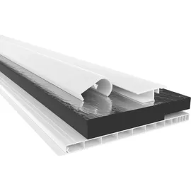 HEXIM PVC Rollladenkastendeckel Komplettset, Rollladenkastendeckel, Aufnahmeprofil & Rollladentraverse, Länge: 1000 - Breite: - 320mm,...