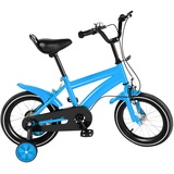 14 Zoll Kinderfahrrad mit Stützrädern Fahrrad,Jungen Mädchen Kinder Fahrrad für ab 3-6 Jahre Fahrräder Kinderrad Ausbildungsfahrzeuge,56 cm auf 67 cm Höhe Einstellen (Blau)