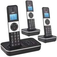 BISOFICE D1002 TAM-T Schnurlostelefon mit 3 Mobilteilen und Anrufbeantworter, Anrufer-ID/Anklopfen, 1,6-Zoll-LCD-Bildschirm mit 3 Zeilen, wiederauf...