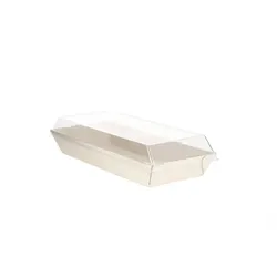 100 Stück transparente Abdeckung für Sushi-Samurai-Schalen (21,5x8,5x2,6 cm) Ref PW210SAMLT215