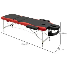 Homcom Massageliege Aluminium, inkl. Auflagen, BxHxT: 215 x x 60 cm - schwarz