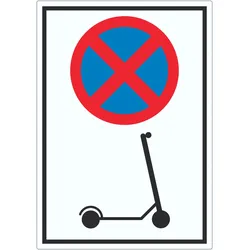 E- Scooter Parken verboten Aufkleber Elektro -Tretroller Roller A2 (420x594mm)