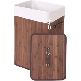 Mendler Wäschekorb HWC-C21, Laundry Wäschebox Wäschesammler Wäschebehälter Wäschetonne, Bambus 61x43x32cm 70l ~ braun