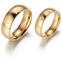 Partnerring FIRETTI "Schmuck Geschenk "LIEBE" Earth" Gr. 56, gold (gelbgoldfarben), Fingerringe, 56, ohne Zirkonia, Edelstahl, 7mm, mit oder ohne Zirkonia (synth.)