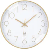 VIVILINEN Funkuhr geräuschlos Wanduhr Ohne Tickgeräusche Modern Funkwanduhr Lautlos Wanduhr Nicht Tickend Hängeuhr für Wohnzimmer Schlafzimmer Büro Küche 30x30cm/12 Zoll