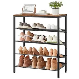 VASAGLE Schuhregal 75 x 93 x 30 cm offen / braun, schwarz