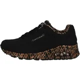 SKECHERS Damen UNO Loving Love Sneaker, Black Durabuck/Rose Gold Trim, 39