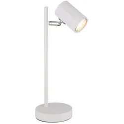 Tischleuchte Tischlampe Schreibtischlampe Leselampe weiß Spot beweglich, Metall Aluminium, 1x GU10 Fassung, LxBxH 16,5x12x35cm