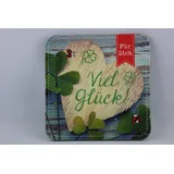 GRUSS & CO Sheepworld, 81055 - Untersetzer Nr. 53, Für Dich Viel Glück!, Kork, 9,5cm x 9,5cm