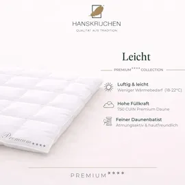 HANSKRUCHEN GmbH Hanskruchen® Bettdecke Daunen 100% 155x200 cm Leicht waschbar Allergiker Daunendecke atmungsaktiv Bettdecke weiß - Weiß