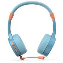 Hama Bluetooth Kinder Kopfhörer (On Ear Kopfhörer, ideal auch für Teenager, Headset mit Mikrofon, Lautstärkebegrenzung, größenverstellbar, flexibel, kabellos, mit Akku, Multipoint) blau