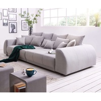 DeLife Big-Sofa Violetta 310x135 cm Grau abgesteppt mit Kissen