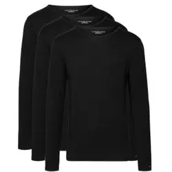 Tommy Hilfiger für Herren. UM0UM03022 3er-Pack schwarze Langarm-T-Shirts (S), Heimtextilien, Baumwolle, Nachhaltig