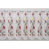 Stickereien Plauen Scheibengardine STICKEREIEN PLAUEN "Tulpe" Gr. 1, weiß, B:95cm H:40cm, Voile, Polyester, Gardinen, veredelt mit echter Plauener Spitze Stickerei