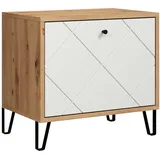 trendteam Touch 63 x 56 x 40 cm Eiche/Weiß Sitzbank mit Soft-Close / weiß