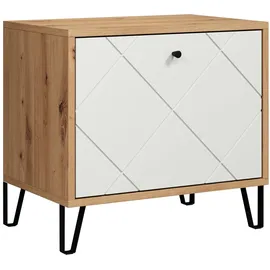trendteam Touch 63 x 56 x 40 cm Eiche/Weiß Sitzbank mit Soft-Close / weiß