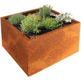 Yubaoly Palatino Clara 80x80x50cm Corten-Stahl Rotbraun