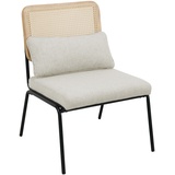 SVITA SVEA Loungesessel Rattansessel Retrosessel Loungestuhl Rattan Creme Weiß