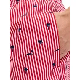 JACK & JONES Badeshorts JPSTMAUI BREEZE MINI STRIPE Rot S