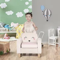 HOMCOM Kindersofa, Kindersessel, Kindercouch mit Samtoptik für Kinder 3-5 Jahre