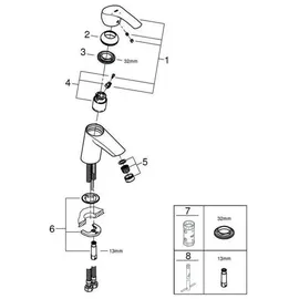 Grohe Eurosmart S-Size Einhandmischer chrom 32154002