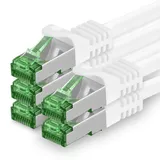 1aTTack 1aTTack.de 3 M Cat.7 Netzwerk-Kabel 5 Stück Cat7 Patch-Kabel LAN-Kabel Ethernet RJ45 10 Gbit/s (Alle Internetgeschwindigkeiten) Weiß 3 Meter