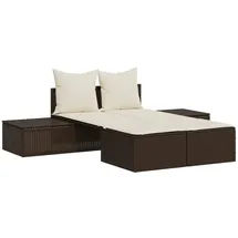 vidaXL Doppel-Sonnenliege 115 x 58 x 30 cm Braun