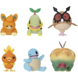 Pokémon Battle Figure 6er-Pack 5 cm Figuren Pawnii/Turtwig/Hoothoot/Torchic/Appletun/Squirtle