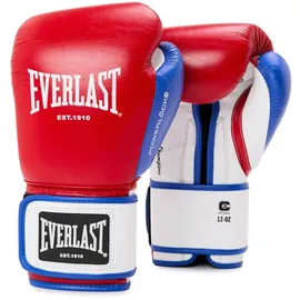 EVERLAST Powerlock OG Advanced Boxhandschuhe Rot/Weiß, Sandsack-, Mitt- - Sparring-Handschuhe mit Klettverschluss, EverDri, C3-Schaumstoff, ergonomischer Griff – Original Everlast Ausrüstung