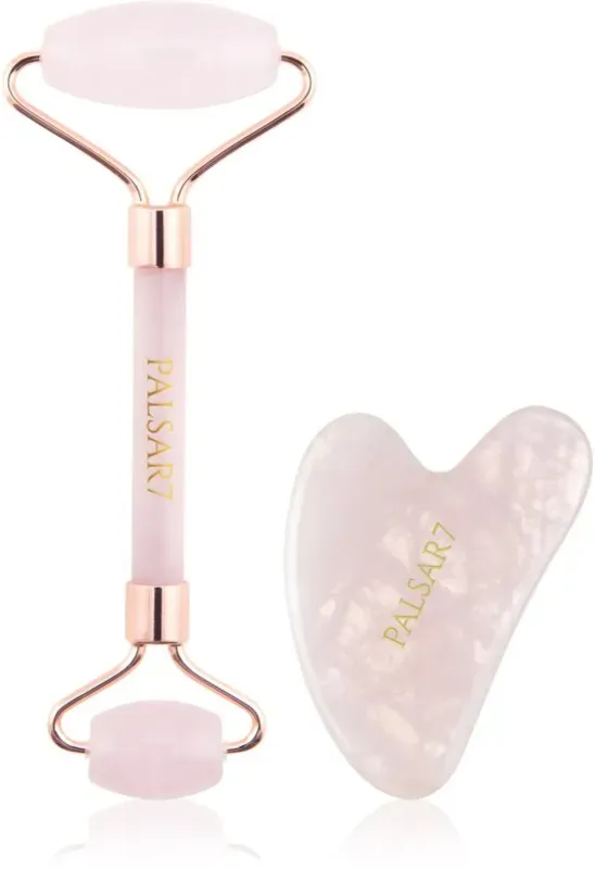 PALSAR7 Massage Roller and Guasha Rose Quartz Massagerolle für das Gesicht und Massage Hilfsmittel