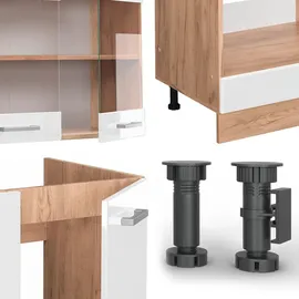 Vicco R-Line Eckküche Weiß Hochglanz/Goldkraft Eiche 227 x 287 cm ohne Arbeitsplatte