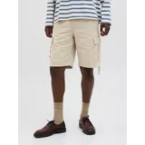 JACK & JONES Regular Fit Cargoshorts mit Gürtelschlaufen Modell 'COLE BARKLEY', Offwhite, S